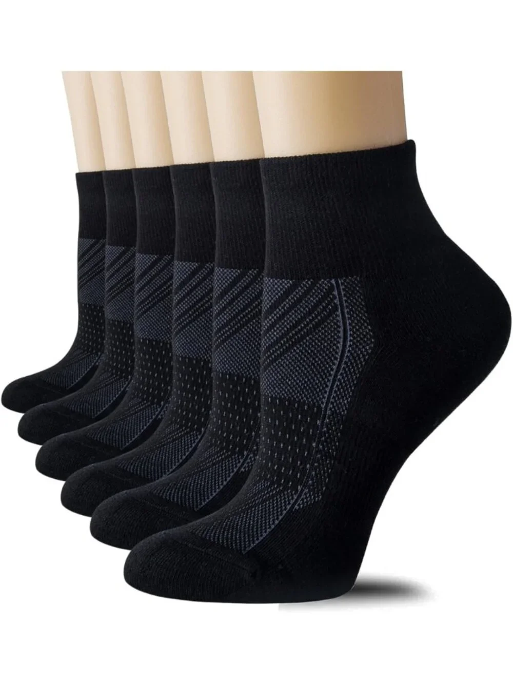 6 Pairs Women's Cushioned Running Ankle Socks - Athletic Sport Socks for Comfort